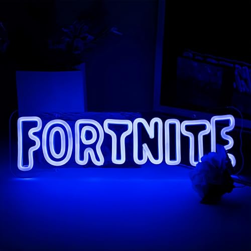 Image of Gamer Neon Sign, Shooting Game Neon Signs for Wall Decor - 10 Level Bright Blue LED Light, Gaming Room Decor for Teen Boys Gift Ideas, 16.93x5.07in Acrylic, USB Powered, Perfect Gifts for Game Fans