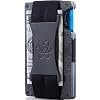 ROSSM Slim Minimalist Front Pocket RFID Blocking Carbon Fiber Metal Wallets for Men with Cash Strap