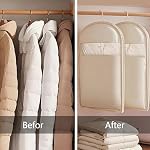 51" Compression Garment Bags – 2 Pack – 40% Space Saving for Down Jackets & Coats – Heavy Duty Twill Fabric
