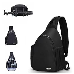 AFGRAPHIC Mochila para cámara réflex digital Panas...: 2 maneras de usar: mochila al aire libre/bolsa bandolera Gran capacidad: suficiente espacio para guardar cámara, lente, accesorios de cámara y tus artículos personales El bolsillo principal puede contener una cámara y 3 lentes Bolsillo interior para ...
