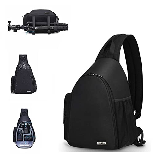 AFGRAPHIC DSLR Camera Bag Backpack Black Waterproof Sling Bag Backpack with Tripod Strap For Canon EOS R100 Camera with RF-S 18-45mm f/4.5-6.3 IS STM Lens