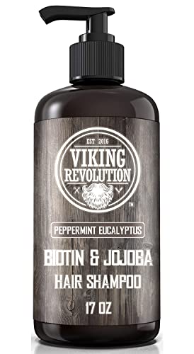 Viking Revolution Biotin Mens Shampoo And Conditioner Set - Eucalyptus And Peppermint Shampoo And Conditioner Set With Jojoba Oil And Mint Oil - Peppermint Oil Hair Conditioner For Men (17 Oz) #TOP5