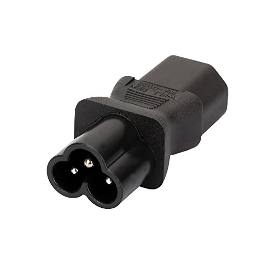 (2 Pack) Toptekits IEC 320 C13 to C6 AC Power Plug Adapter, IEC 3Pole C13 Female to Mickey Mouse 3Pole C6 Male AC Converter, C6 to C13 AC Adapter2