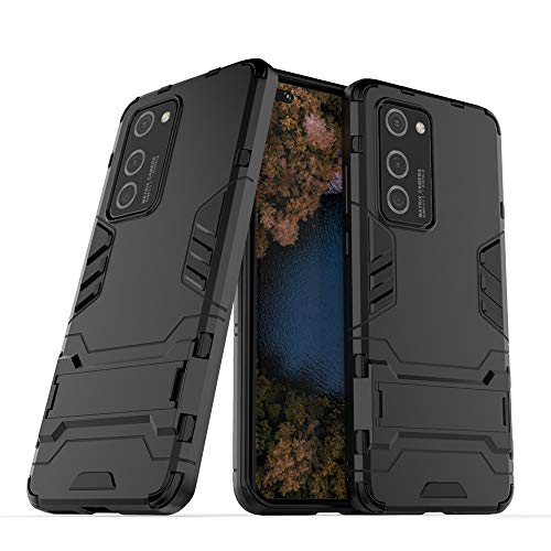 CHcase Huawei P40 Pro Hülle, Hybrid 2in1 TPU+PC Schutzhülle Rugged Armor Case Cover Dual Layer Bumper Backcover mit Ständer für Huawei P40 Pro -All Black