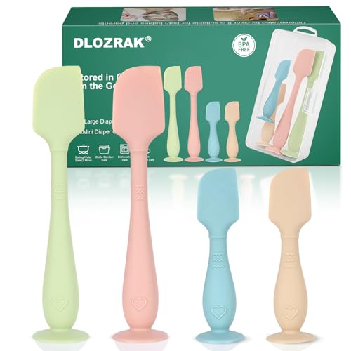Image of 4-Pack Diaper Cream Spatula with Travel Case, Soft Baby Butt Spatula – Silicone Butt Paste Spatula, Convenient Diaper Spatula, Ideal Baby Shower Gift