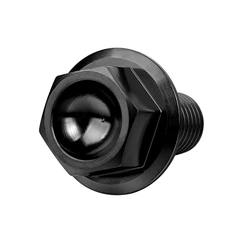 Image of Ti Screws M10 x 20 25 30 35 40 45 50 55 60 65 70 75 80 90 100mm 1.25 Pitch Titanium Flange Hex Bolt Pack of 4 (Black, M10x20mm)