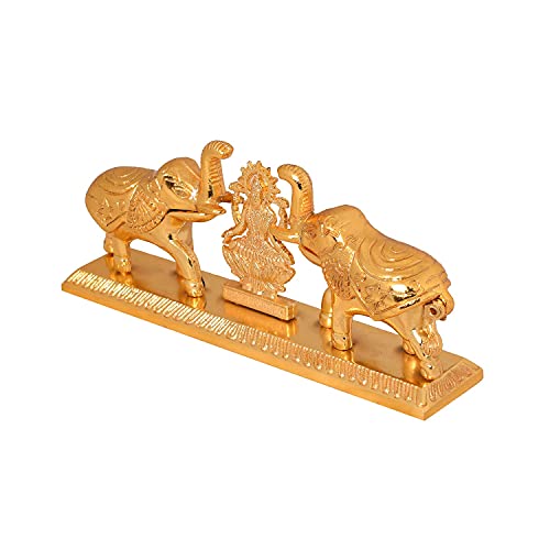 Image of JAIPUR ACE Golden Metal Kumkum Holder /Kumkum Box for Gifting,Pooja, Thali, Mandir, Home, Temple, Gifting Golden Kumkum Box with Laxmi Maa (Laxmi Ji Elephant Kumkum)