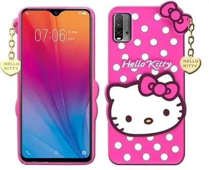 Trippy Tiger Hello Kitty Back Cover for Xiaomi Redmi 9 Power, 3D Design, Rubber Protective Case,Pink