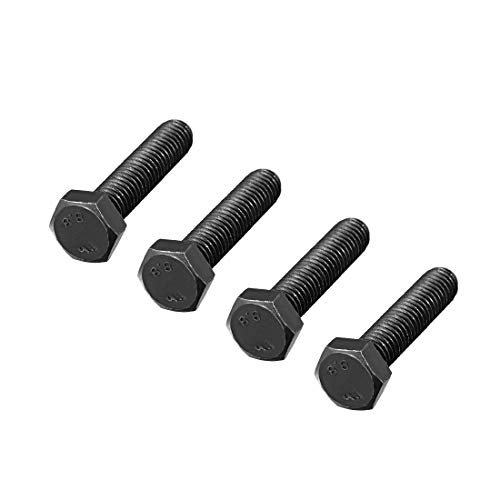 Image of uxcell M8x35mm Hex Head Left Hand Screw Bolts Fastener Carbon Steel Black 4pcs