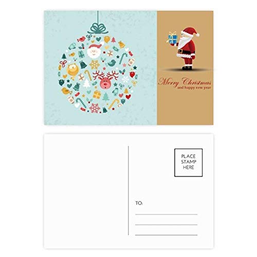 Lot de 20 cartes postales de Noël sapin bleu pour vœux de fin d'année