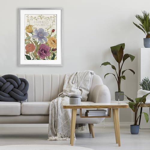 Affiche maraîchère rétro Stupell sous verre de qualité premium