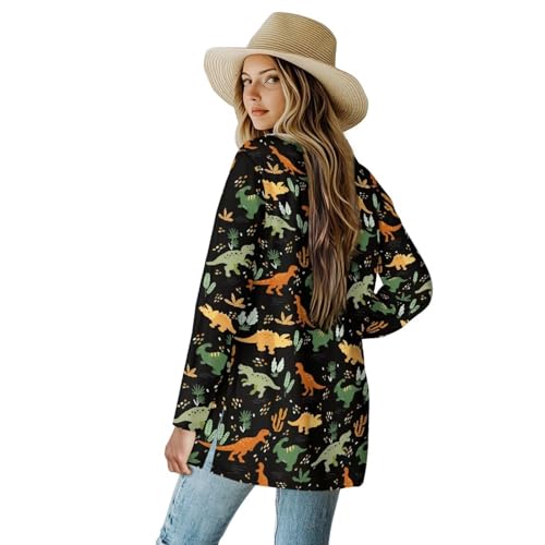 Image of Biyejit Women's Long Sleeve Open Front Cardigan Casual Loose Lightweight Cardigans with Pockets Drape Cardigan