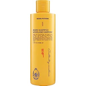 SEVEN POTIONS Beard Shampoo for Men, Woodland Harmony, 8.45 Fl Oz – Natural, Vegan, Cruelty Free – Gentle, Cleansing Wash for a Clean Beard with No Itch
