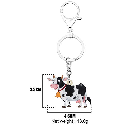 Weveni Porte-clés en acrylique en forme de vache laitière, taureau – vue 4