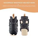 Eastlion Winter Hundemantel Warm Wasserdicht Hundejacke Welpen Hunde Kleidung Bekleidung Weste mit D-Ring,Schwarz,Größe L