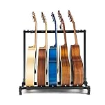 CROWNSHOP 5 Holder Multi Guitar Stand Guitar Stand Foldable Universal Guitar Rack Black Portable Guitar Holder Display Rack for Multiple Guitars Bass