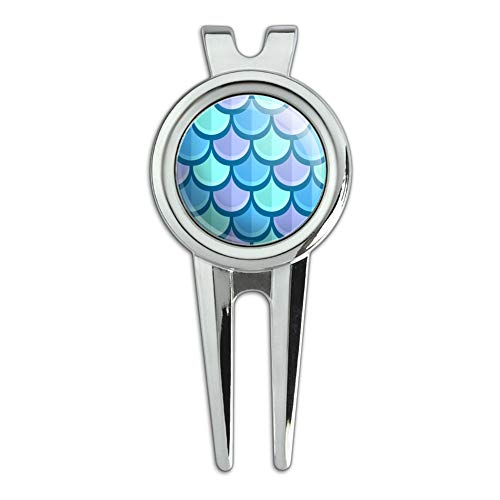 GRAPHICS & MORE Mermaid Fish Scale Pattern Golf Divot Repair Tool and Ball Marker