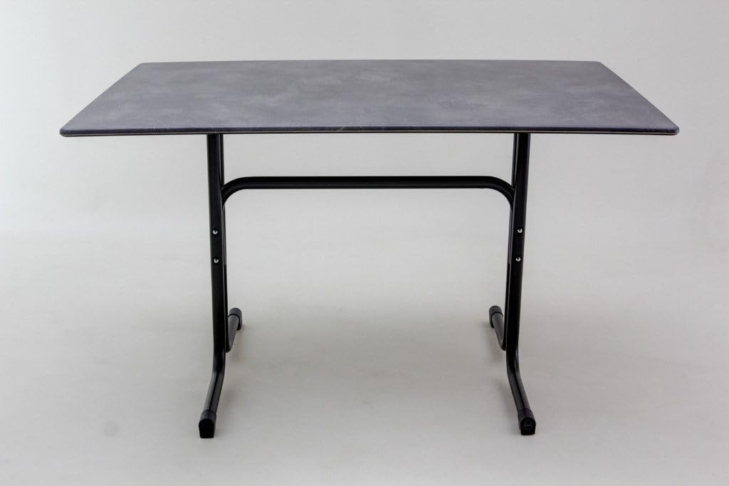 Gardissimo Gartentisch Dark Slate klappbar HPL-Platte 120x80 cm Anthrazit | Pulverbeschichtetes Gestell, Wetterfest & UV-beständig, Niveauausgleich, Made in Germany, 71 cm Höhe