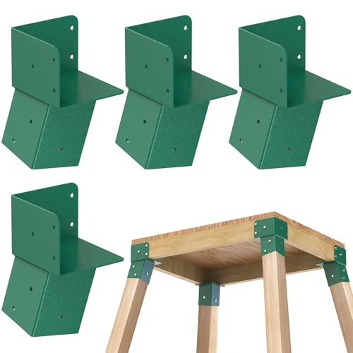 Dolibest Heavy Duty Deer Stand Brackets, 4x4 Deer Blind Brackets, Triangular Support, Powder Coated Elevated Bracket for Outdoor Platforms, Hunting, Shooting, Observation Decks& Tree Houses (4Pack)