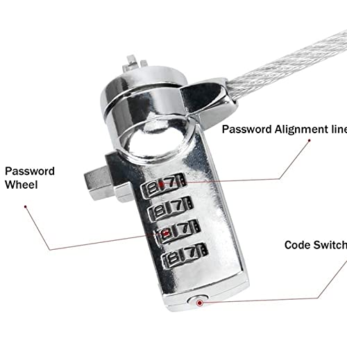 Câble de sécurité PC portable à code 4 chiffres pour antivol performant - 5