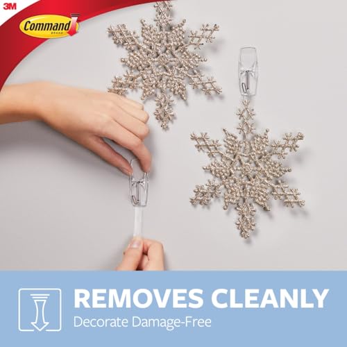 Image of Command Clear Medium Wire Toggle Hooks, 20 Hooks and 24 Strips, Holds Up to 2 lb Each, Damage-Free Hanging for Stockings, Ornaments, Garland, Keys, Holiday Decor