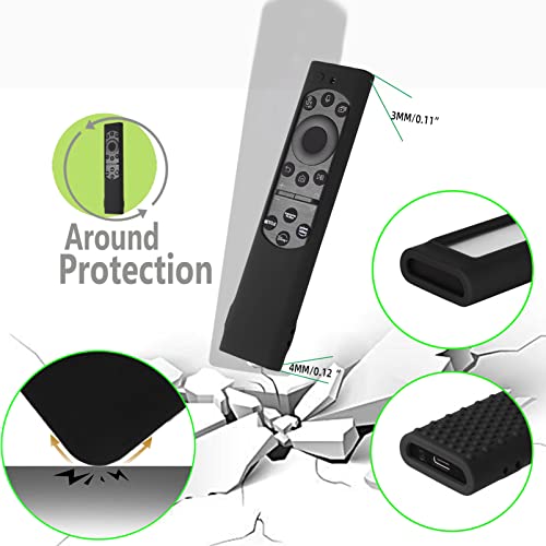 Image of Silicon Protective Case Cover Compatible with Samsung Frame TV Remote 2022 TM2280E QLED TV BN68-13897A (Remote Not Included) - Black