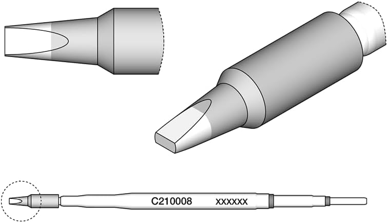 Tools C210-008 - C210 Series Cartridge - Chisel - 1.3 mm x 0.6 mm