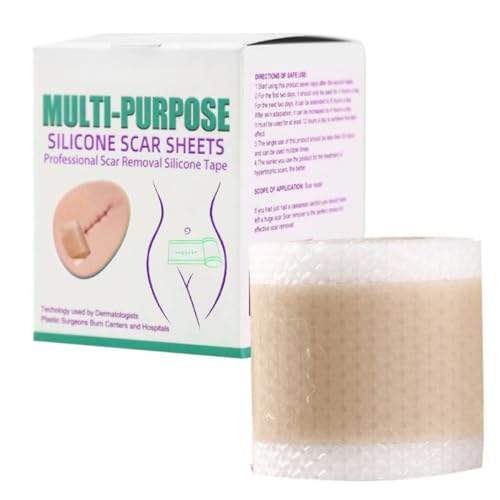 Silicone Scar Sheets, Silicone Scar Tape Reusable Professional Scar Silicone Strips, Soft Silicone Scar Sheets for Surgical Scars,Keloid,Acne Scars,Burn Scar