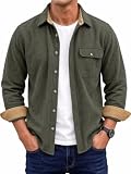 Runcati Sobrecamisa de Hombre de Franela de Manga Larga, L