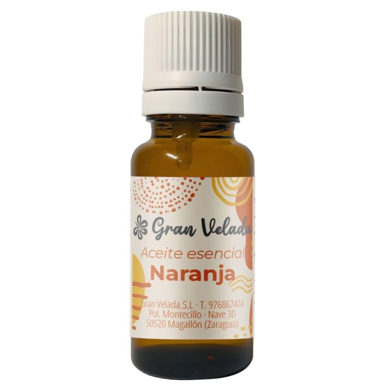 Gran Velada - Aceite Esencial de Naranja Puro y Natural 30 ml | Propiedades Calmantes, Antisépticas y Drenantes | Ideal para Cosmética y Cuidado de la Piel | Litro Disponible bajo Pedido