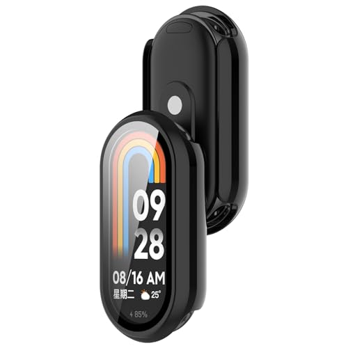 Funda Xiaomi Mi Band 10 para deporte y oficina con cristal negro