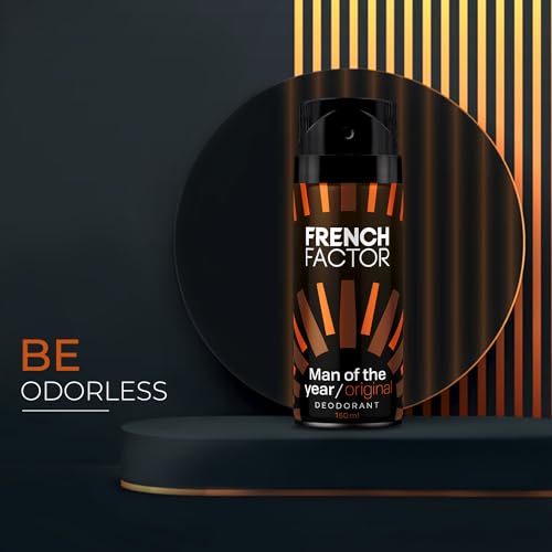 Image of French Factor Man of The Year Original Body Spray For Men Long Lasting Deodorant Fresh Musky Deo Made in India (Pack of 1, 150ml)