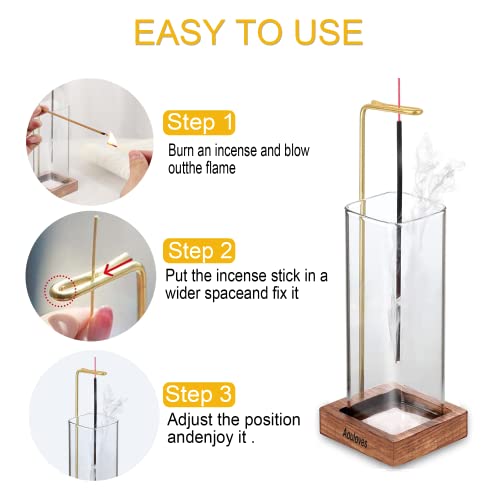 Aouloves Incense Holder For Sticks, Handmade Upside-Down Incense Burner, Wooden Ripple Incense Tray, For Meditation Yoga Spa Room Decor #TOP4