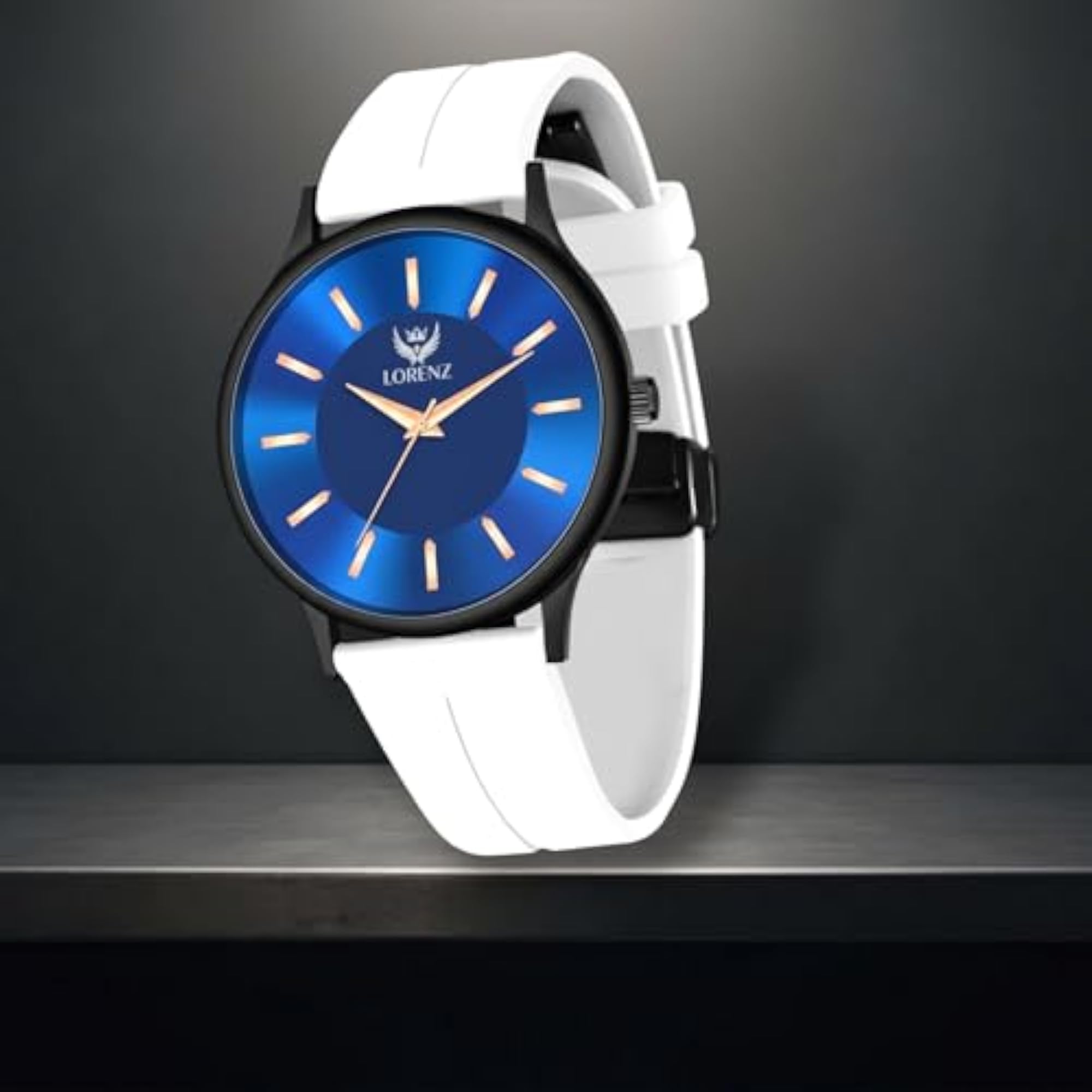 Men's Slim Case Analog Watch with Blue Magnetic Lock Strap