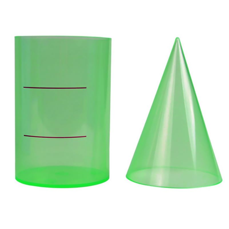 SHINEOFI 2pcs Cylinder Cone Volume Ratio Demonstrator Educational Geometric Model Teaching Tools Transparent Design for Exploring Volume Relationships Lightweight
