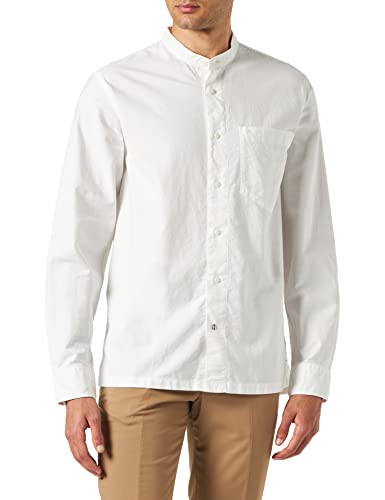Tommy Hilfiger Herren Hemd Pigment Mandarin Langarm , Weiß (Ecru), XL