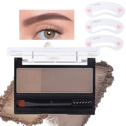 Kaely 2 Color Eye Brow Powder for Women Makeup, Eyebrow Powder Light Brown with Brush, Eyebrow Contour Palette for Beginners Waterproof, maquillaje para cejas, 03