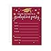 Andaz Press Burgundy Maroon and Gold Glittering Graduation Party Collection, Blank Invitations with Envelopes, 20-Pack