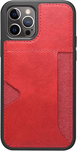 Étui portefeuille iPhone 13 en cuir véritable rouge de style vintage