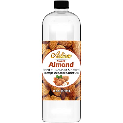 Artizen - Sweet Almond Oil (Bulk 16oz) Carrier Oil Pure, Natural for Essential Oils, Cold Pressed - Sweet Almond Oil for Diffuser