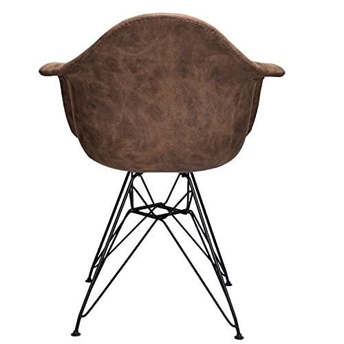 Sillón resistente con tapizado de cuero sintético negro miniatura 6