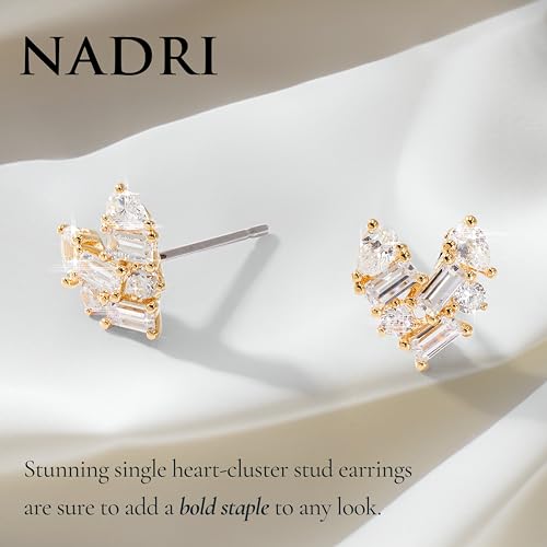 Nadri 18K Gold Plated Heart Earrings - Earrings for Women, Gold Studs, Gold Stud Earrings, Heart Studs for Women 5