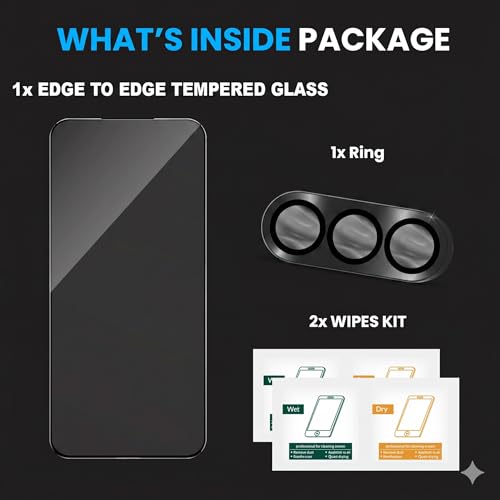 Image of FIRST MART Tempered Glass for Oneplus Nord 5 5G with Black Camera Ring Guard & Installation Kit | HD Clear Edge-to-Edge Screen Protector, Scratch Resistant, Case-Friendly | Pack of 1