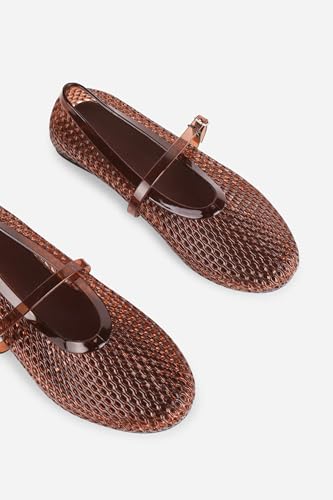 Mesh Jelly Mary Janes Flats Sandals for Women Strap Buckle Jellies Shoes Comfortable Round Toe Summer Beach Classy Casual3