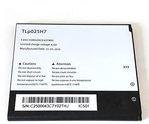 Giffen Mobile Battery Compatible with Alcatel OneTouch POP 4 OT-5051X OT-5051D 5051X 5051D 5051J 5051M (TLp025H7) - 2500 mAh