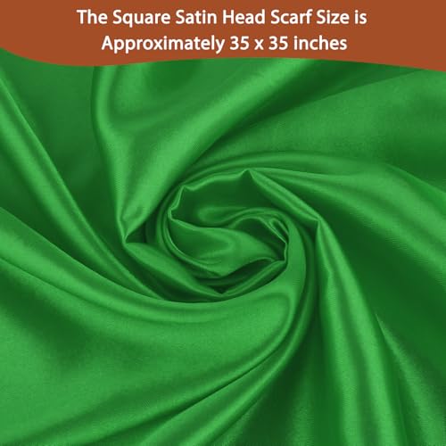 JIEYAO 35" Square Head Scarf for Women, Large Silk Hair Bandana, Solid Color Head Scarves Sleeping Head Wraps for Women2