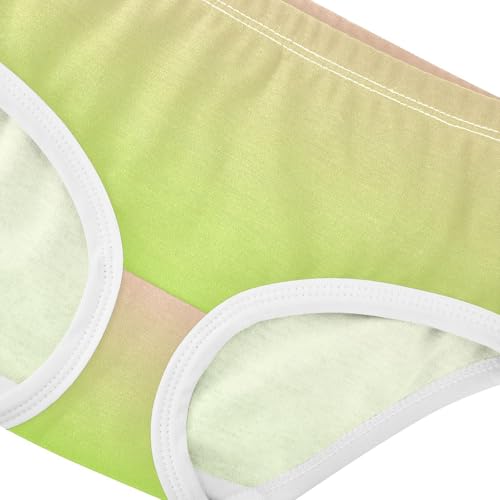Joisal Blush Pink Green Yellow Gradient Panties Little Girl Toddler Girls Underwear Cotton Personalized Kids Briefs Undies 2t4