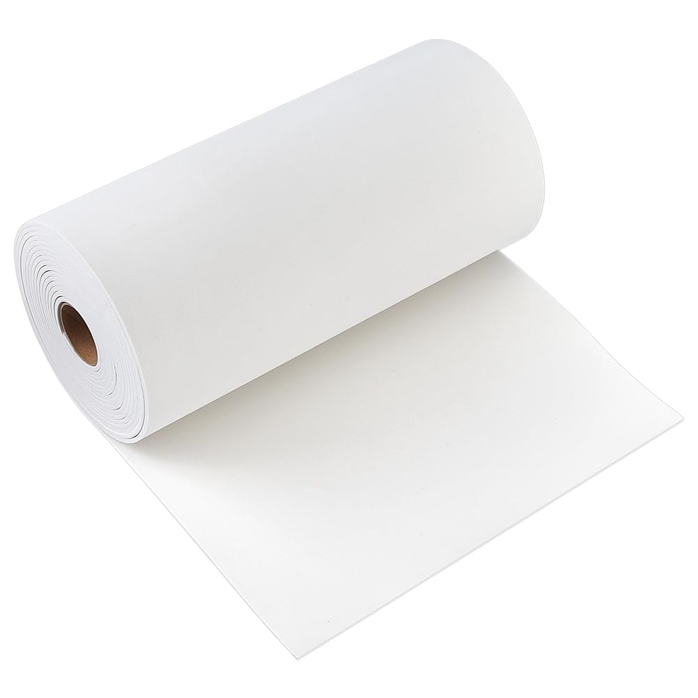 BENECREAT Rotolo di Schiuma A Rilievo per Ricamo 3D, 5 m X 30cm X 3mm, Rotolo di Schiuma Eva Bianca per Lavori di Ricamo, Progetti Fai da Te, Costumi Cosplay, Quilting, Cappelli, Cuscini, Borse