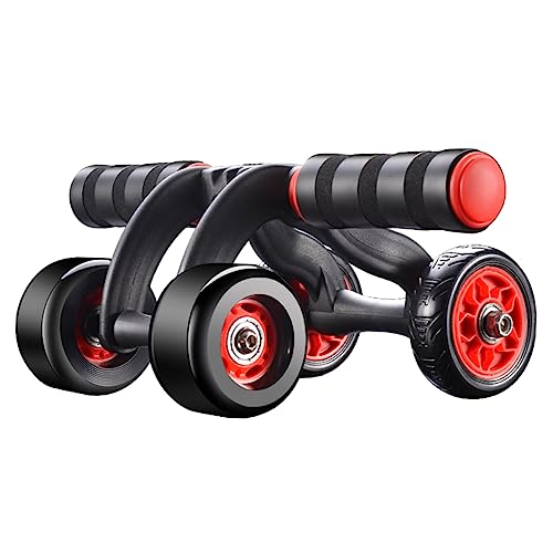 TOYANDONA 1 Pieza Abdominales Fitness con Muelles Automáticos y Rodillos Silenciosos Dispositivo de Entrenamiento Tonificar el Abdomen Casa Incluye Alfombrilla Rodillas Color Negro