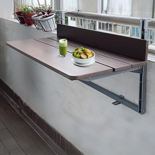 Table de balcon suspendue pliante 120x37 cm pour petit espace